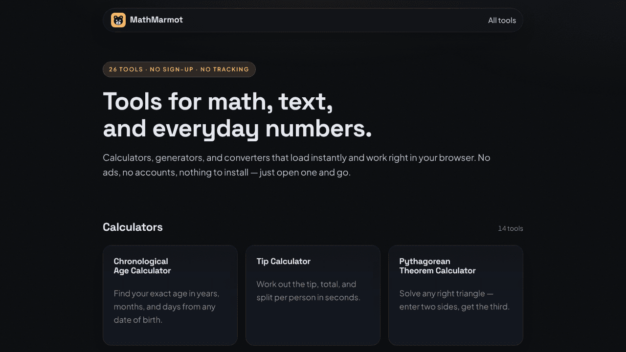 MathMarmot website screenshot