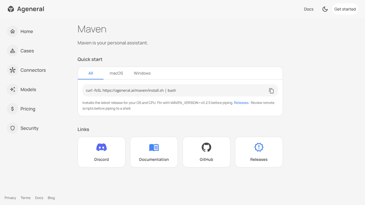 Maven website screenshot