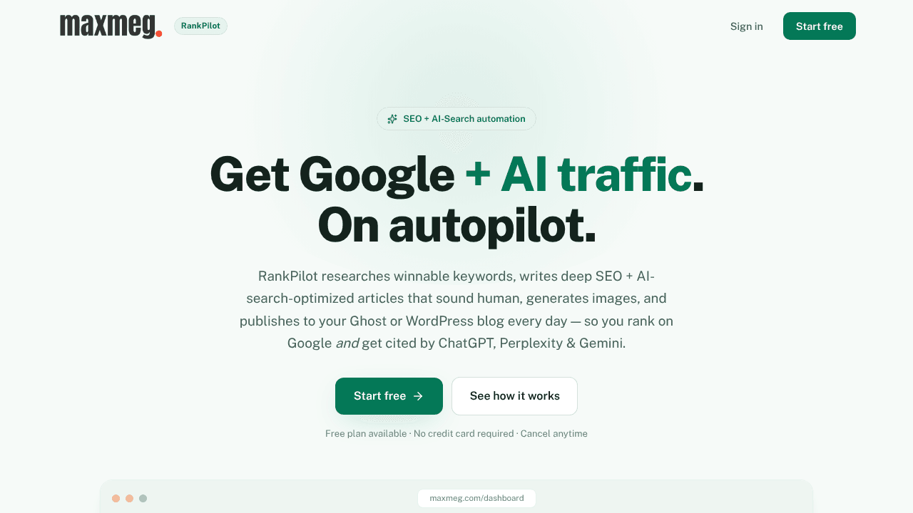 maxmeg. website screenshot
