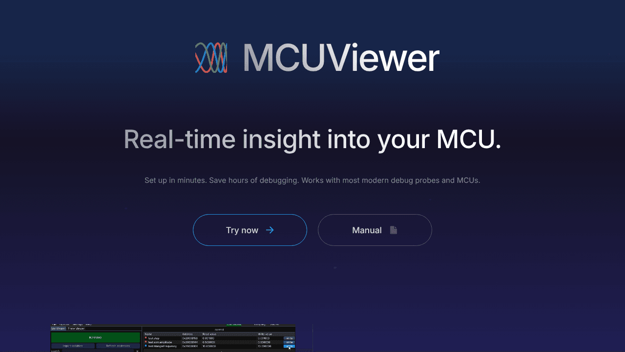 MCUViewer website screenshot