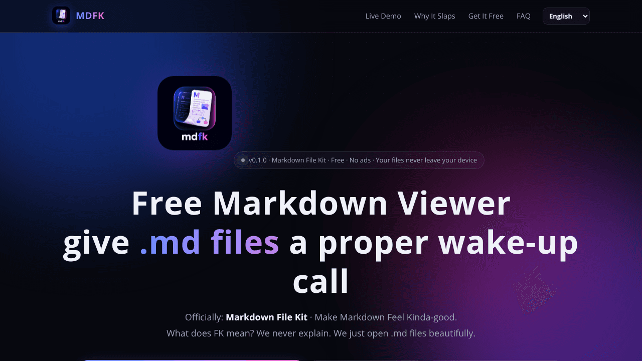 MDFK website screenshot