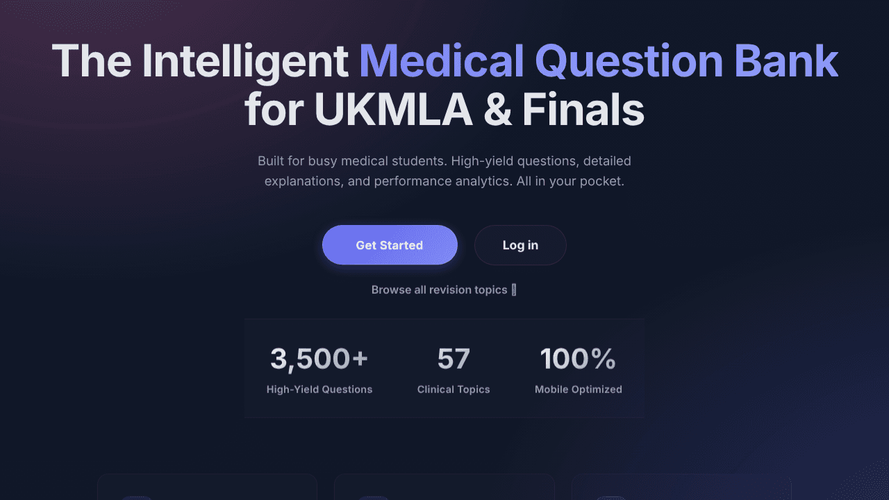 Med Qbank website screenshot