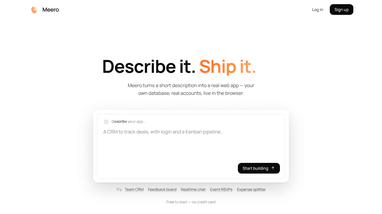 Meero  website screenshot