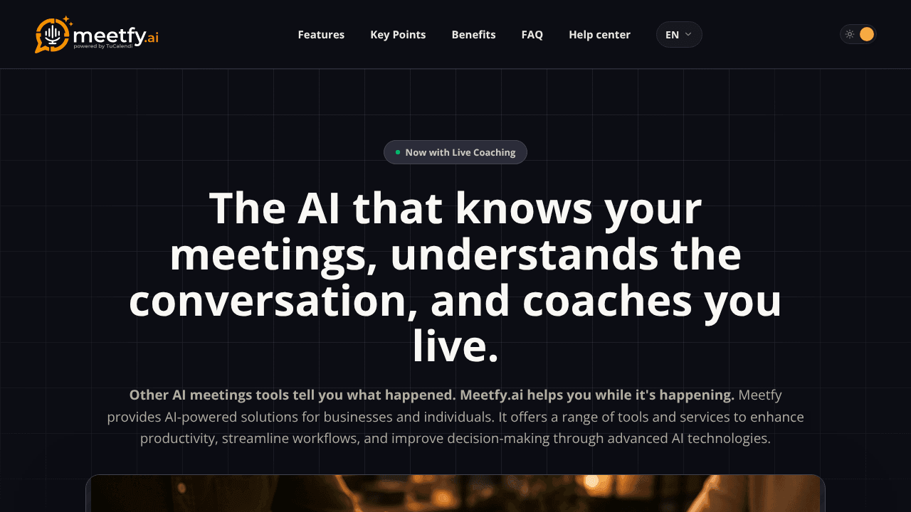 Meetfy.ai website screenshot