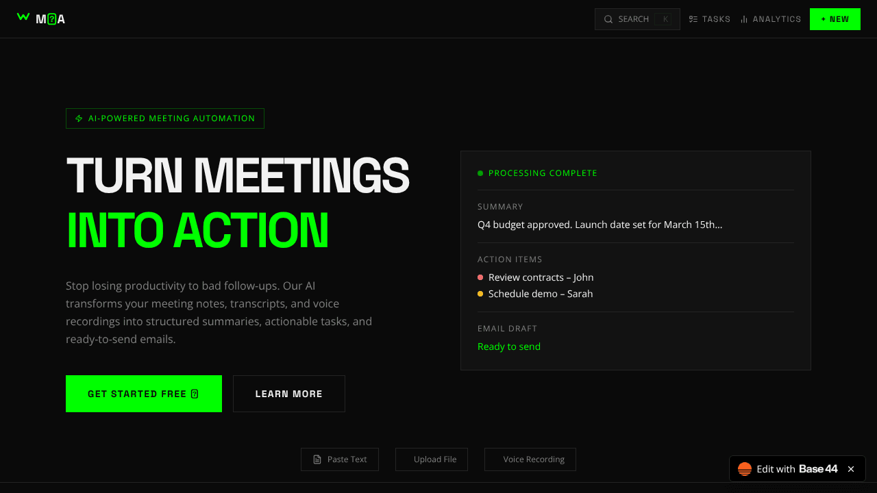 MeetingIQ website screenshot