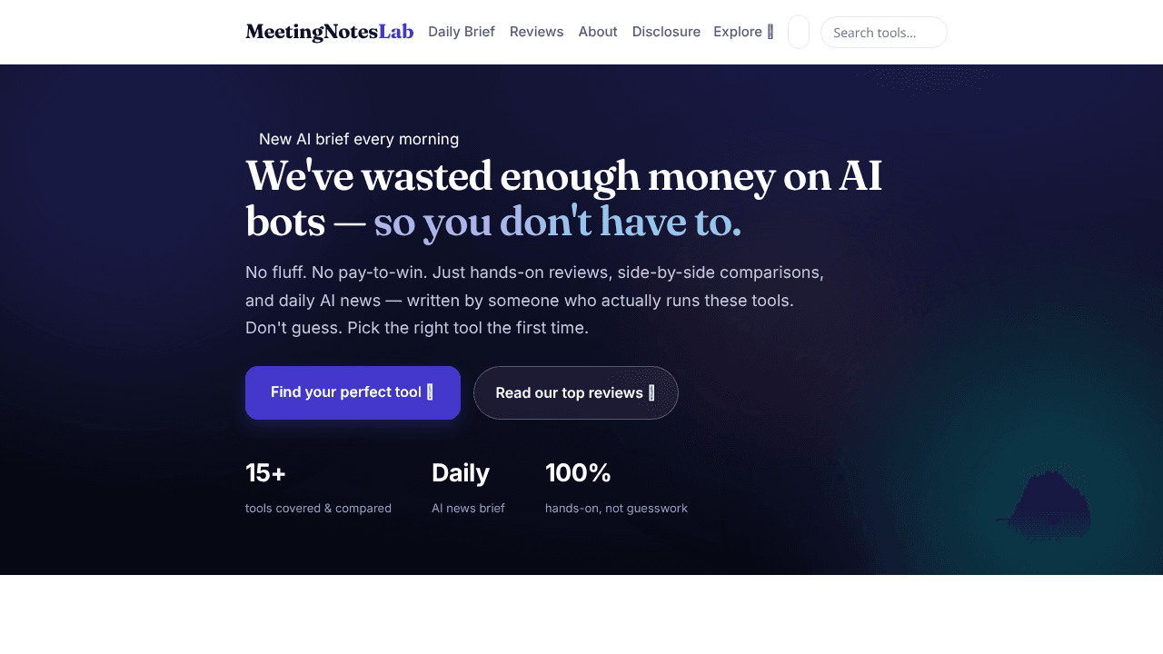 MeetingNotesLab website screenshot