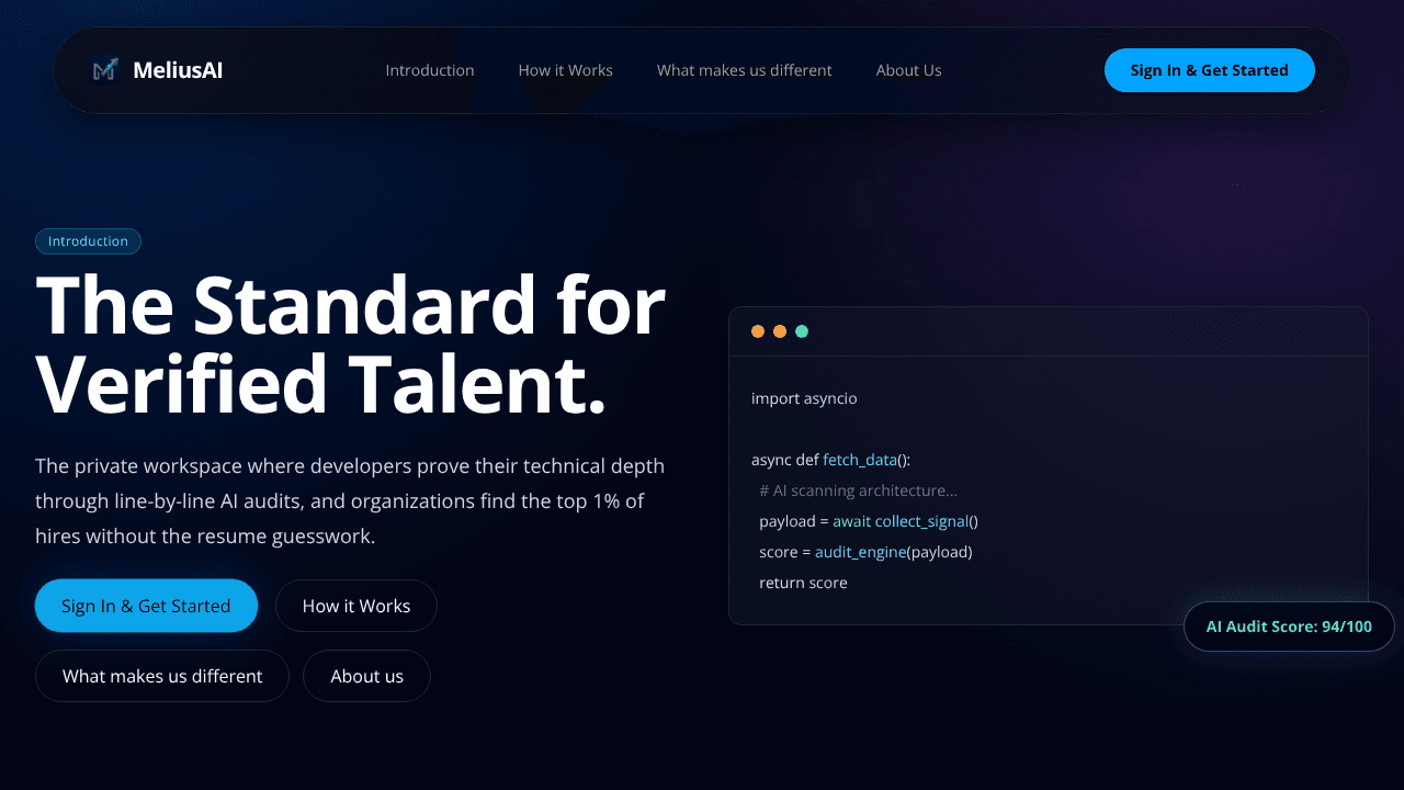 MeliusAI website screenshot