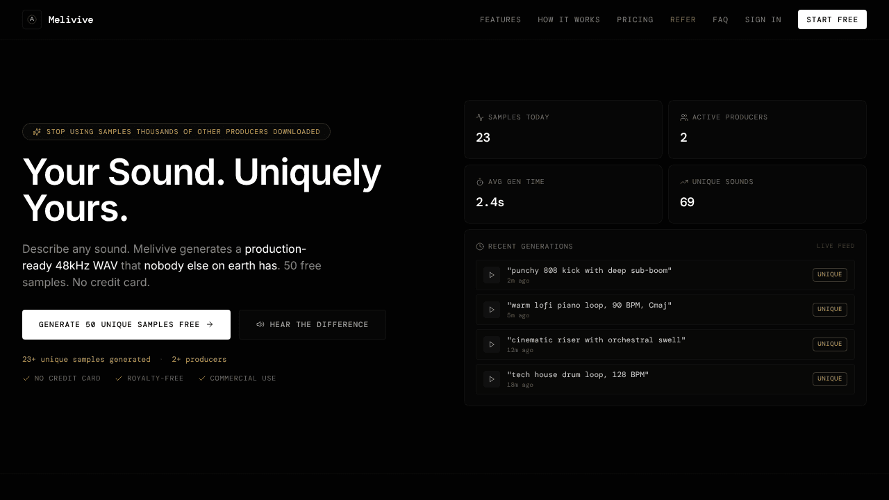 Melivive website screenshot