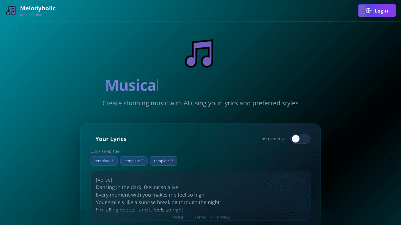 Melodyholic website screenshot
