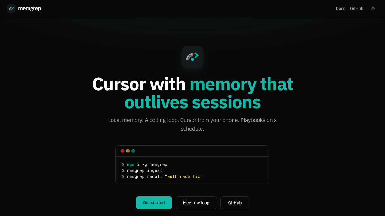 memgrep website screenshot