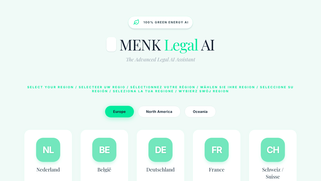 MENK Legal AI website screenshot