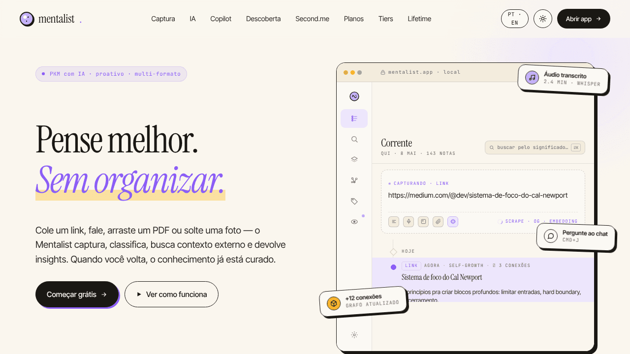 Mentalist AI website screenshot