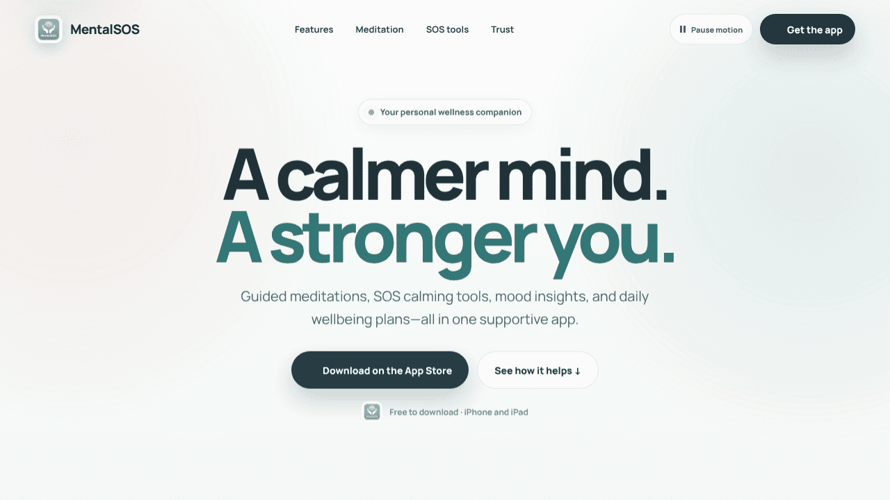 MentalSOS — Everyday support for mental website screenshot