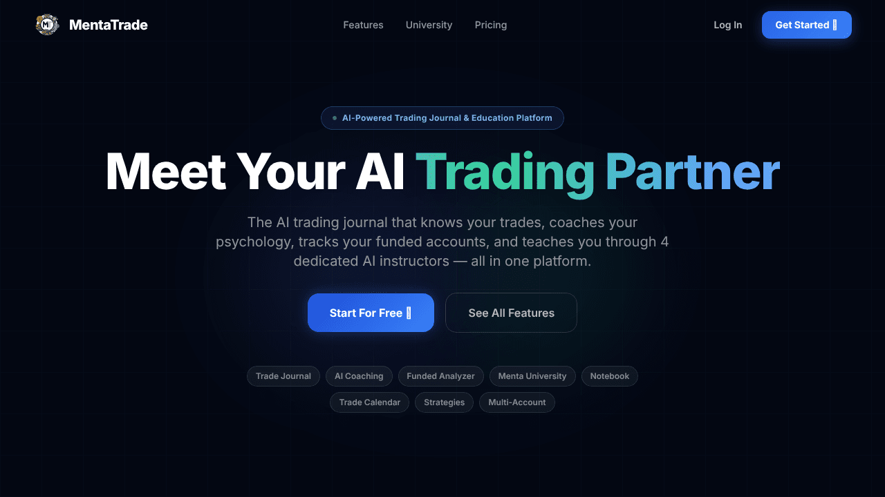 MentaTrade website screenshot