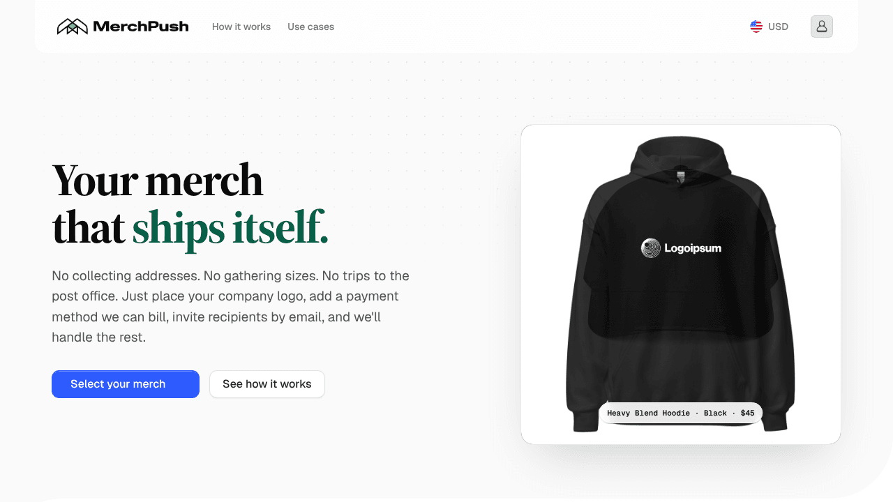 Merch Push website screenshot