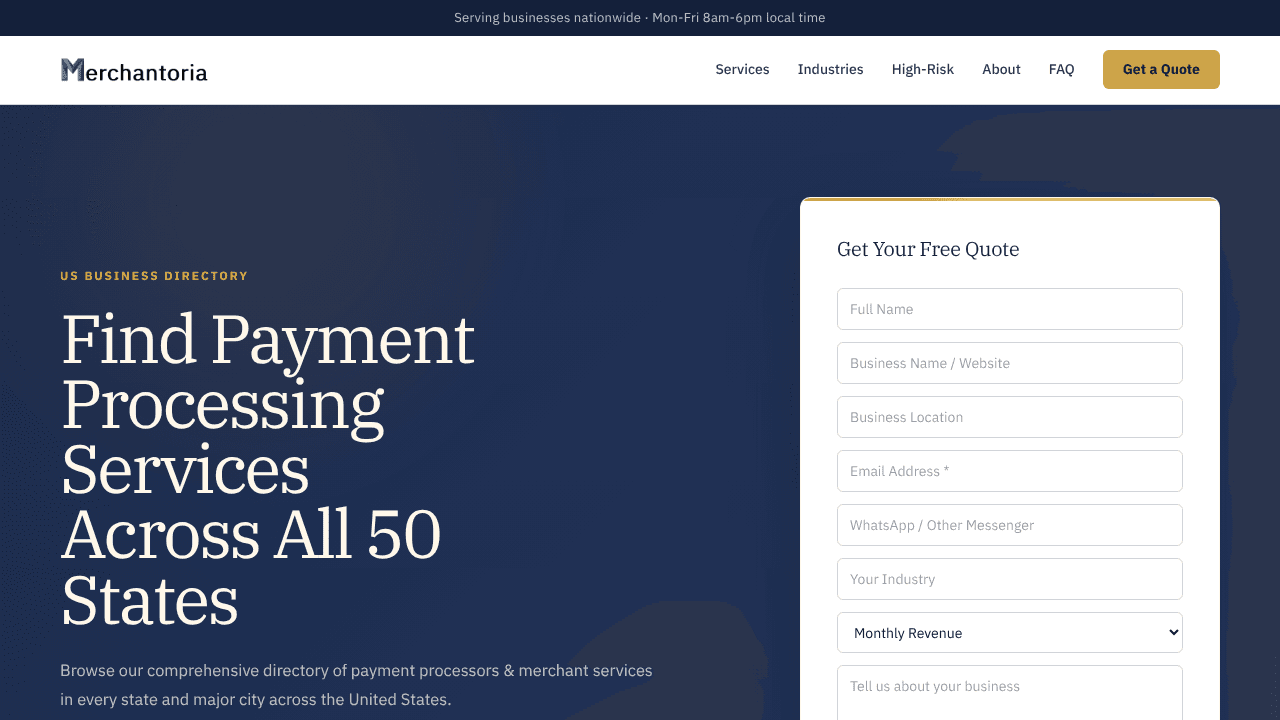 Merchantoria website screenshot