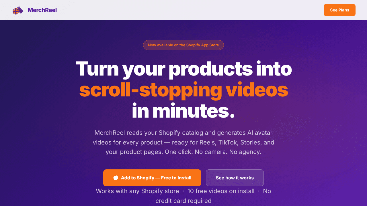 MerchReel website screenshot