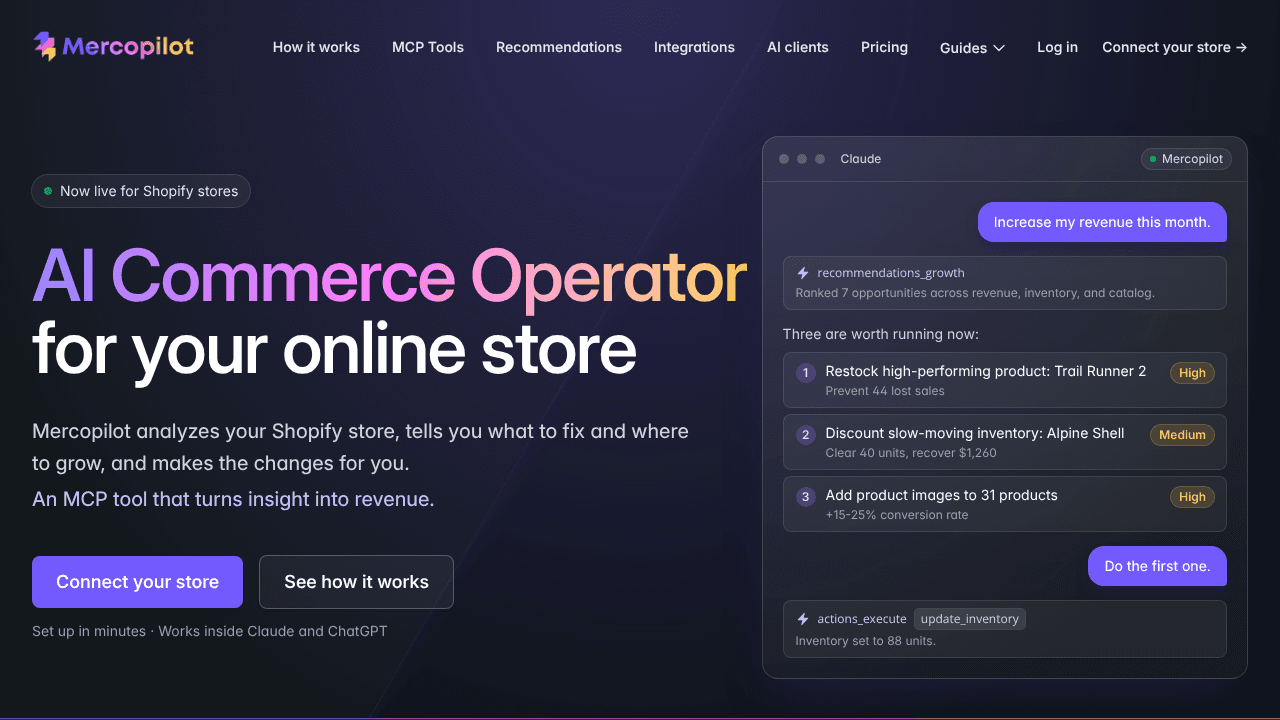 Mercopilot website screenshot