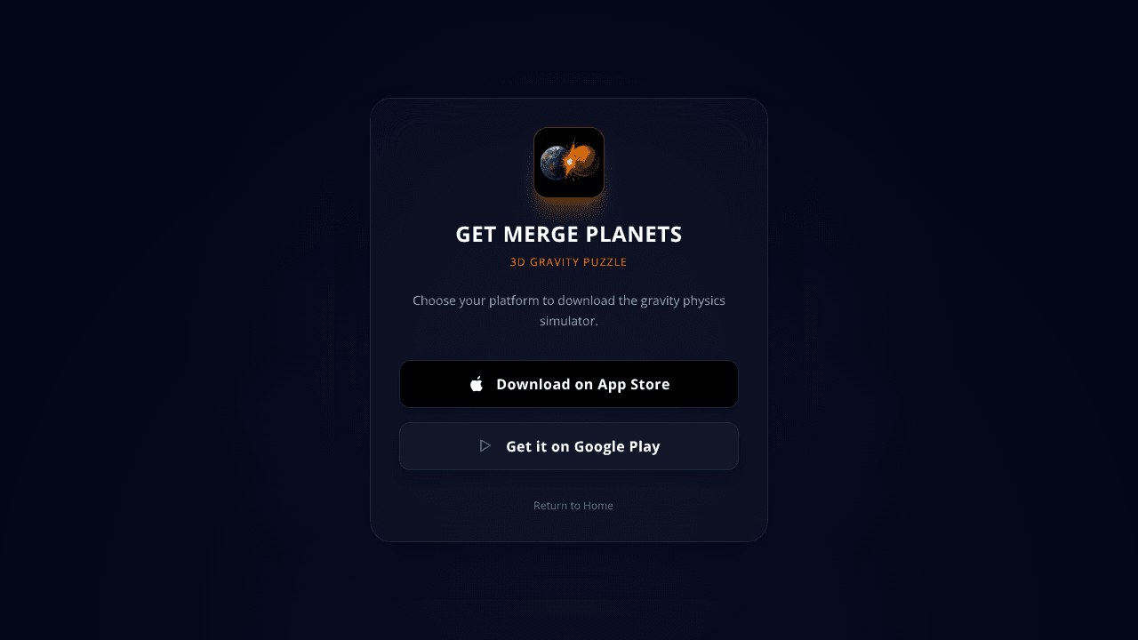 Merge Planets: Space Puzzle website screenshot