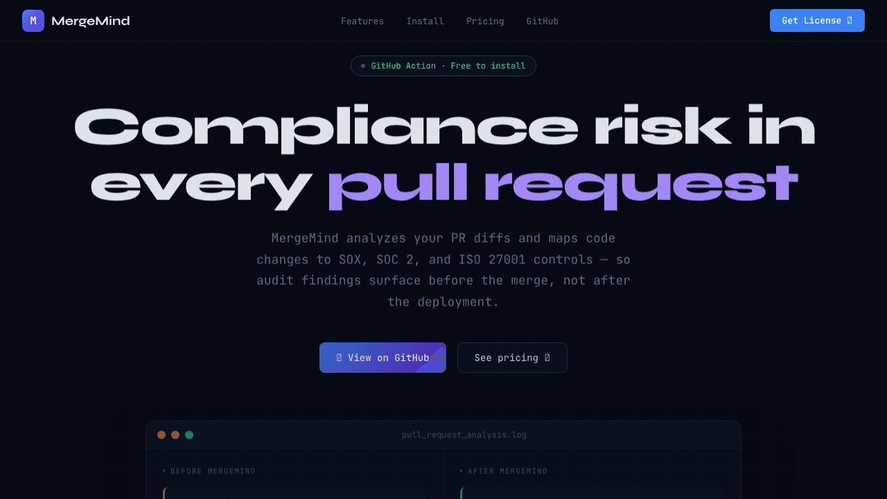 MergeMind website screenshot