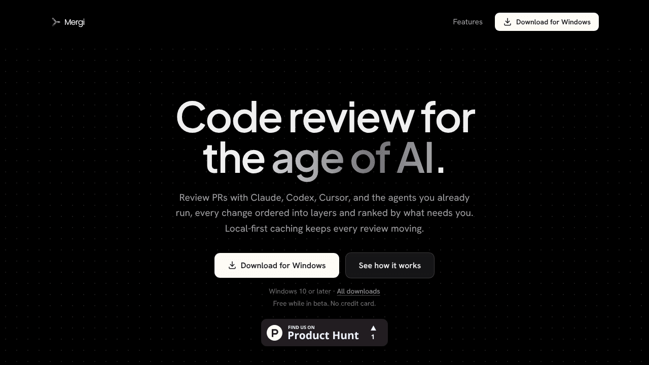 Mergi website screenshot