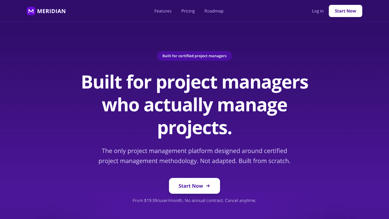 Meridian website screenshot