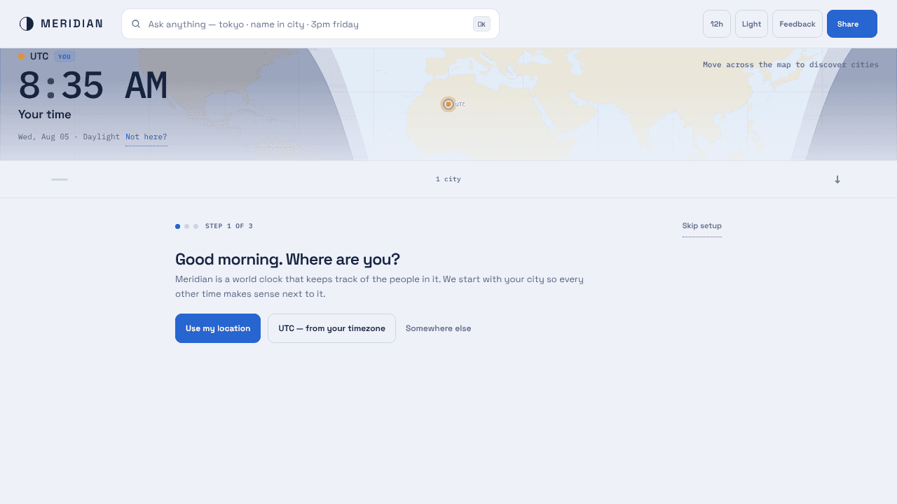 Meridian website screenshot