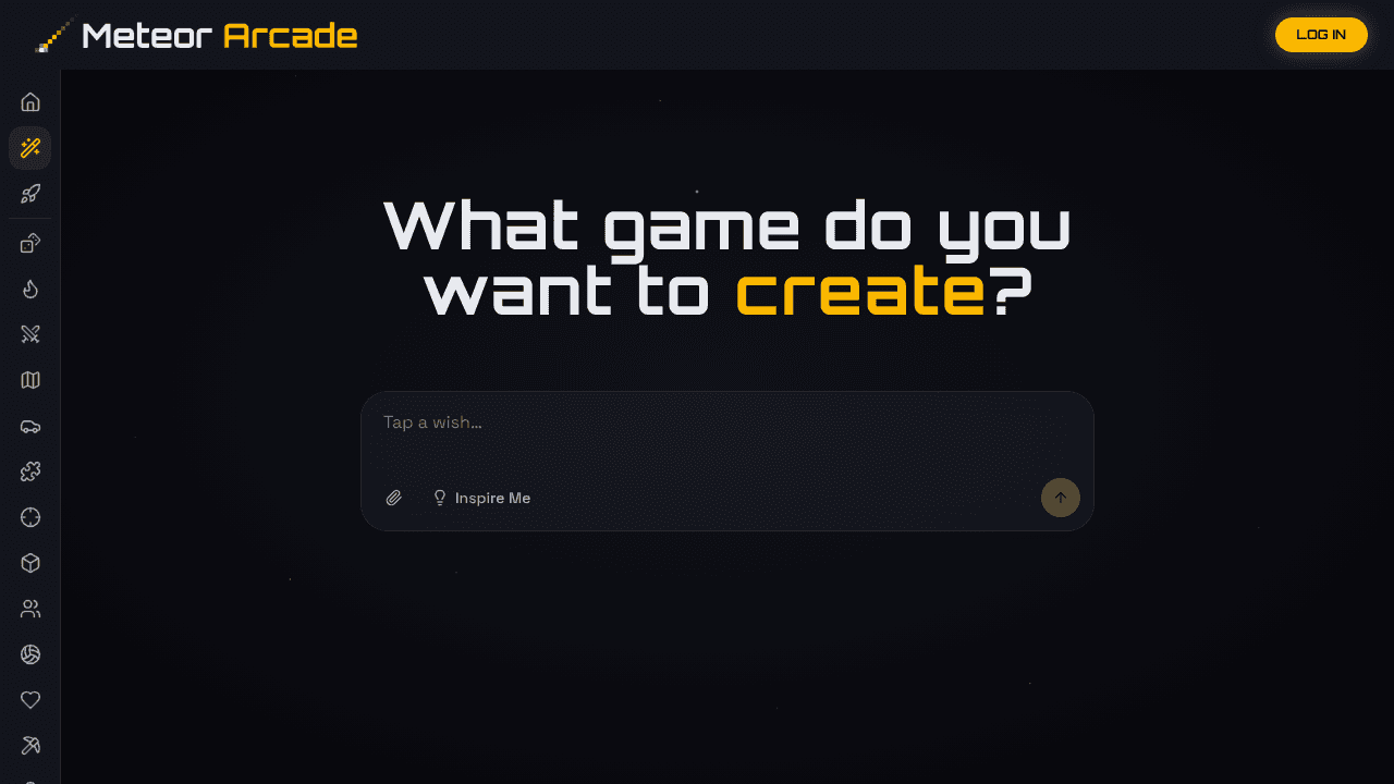 Meteor Arcade website screenshot