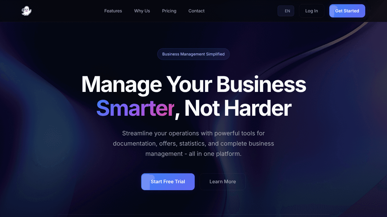 MetriGhost website screenshot