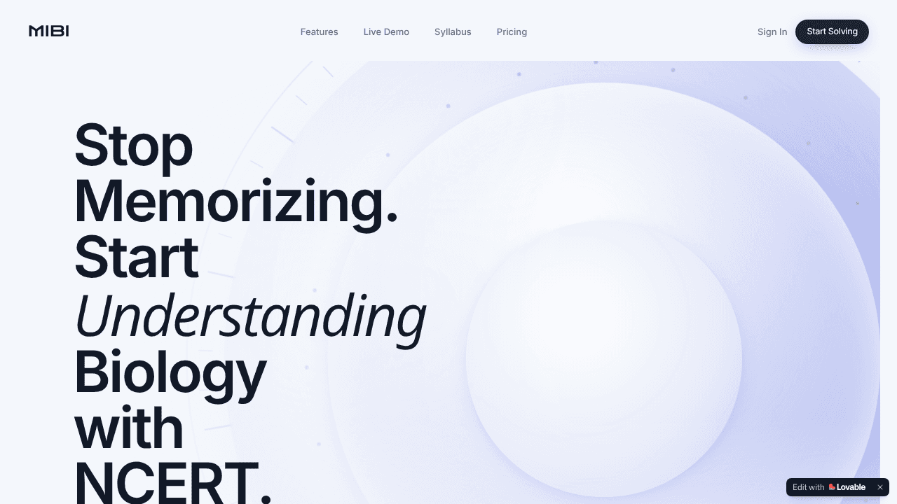 MIBI website screenshot