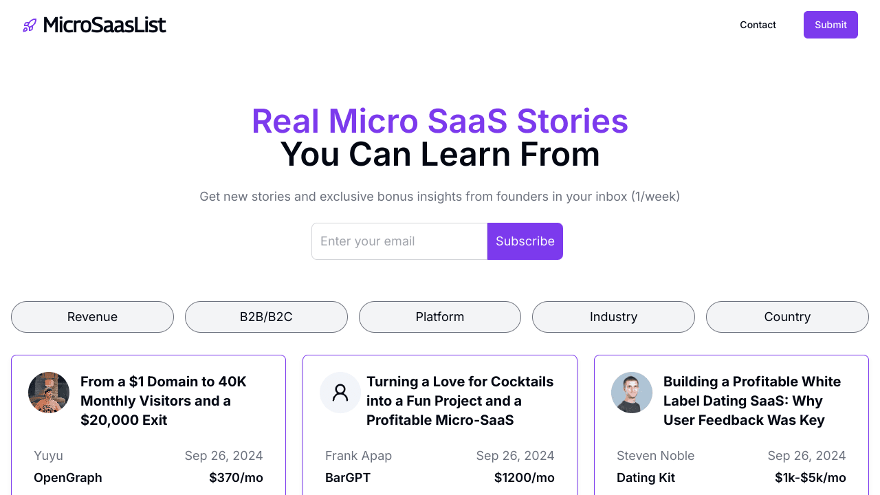 Micro Saas List