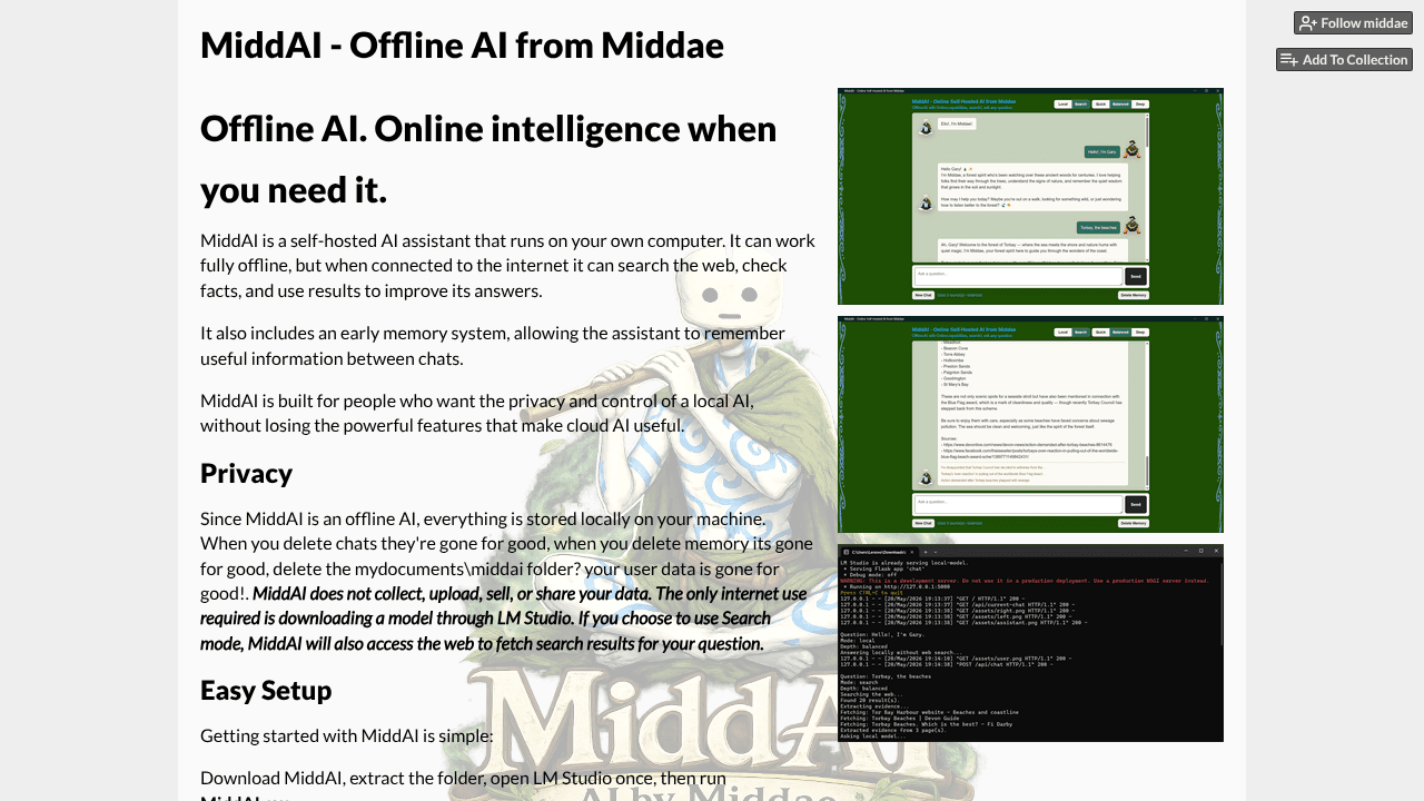 MiddAI website screenshot