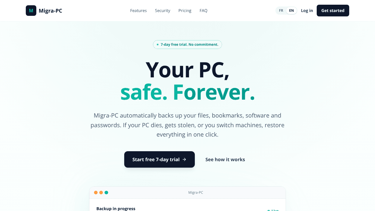 Migra-PC website screenshot