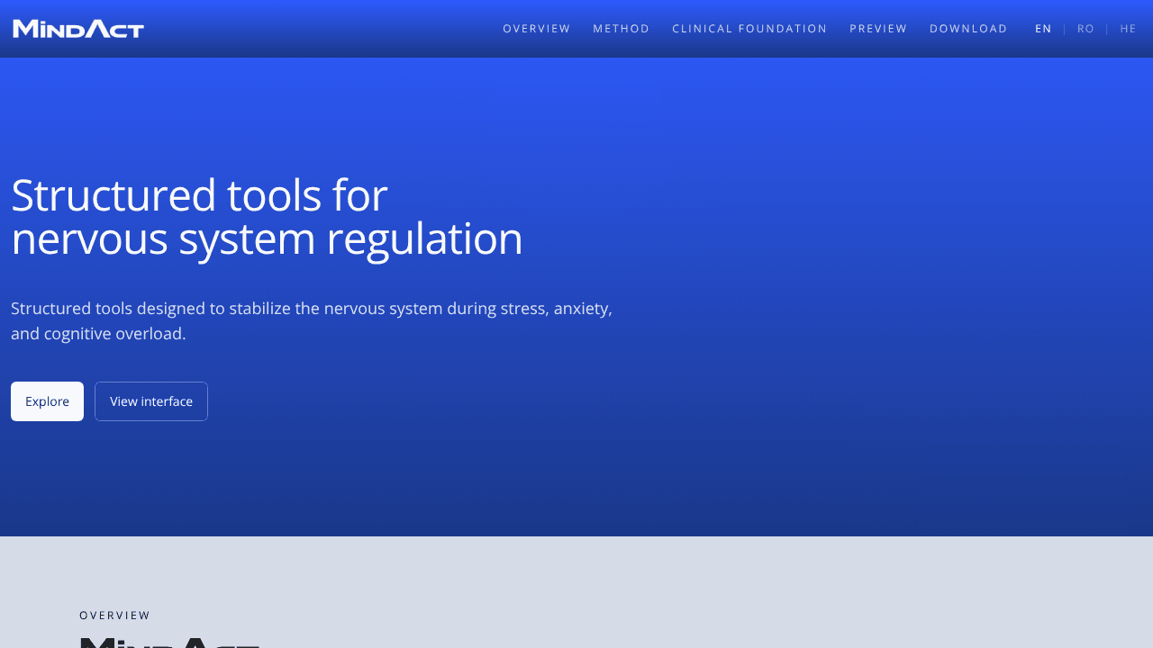MindAct: Emotional Regulation website screenshot