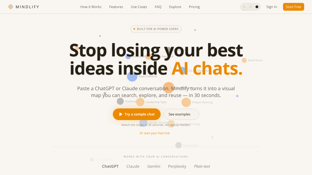Mindlify website screenshot