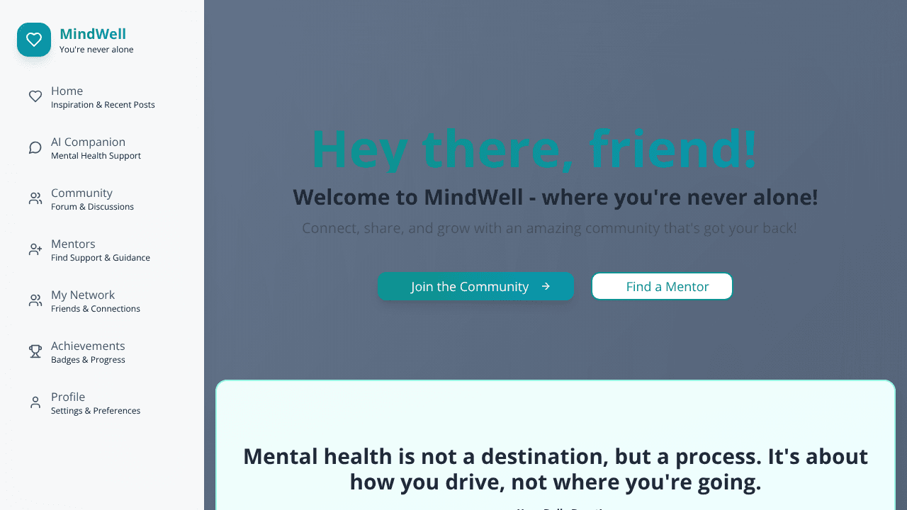MindWell website screenshot
