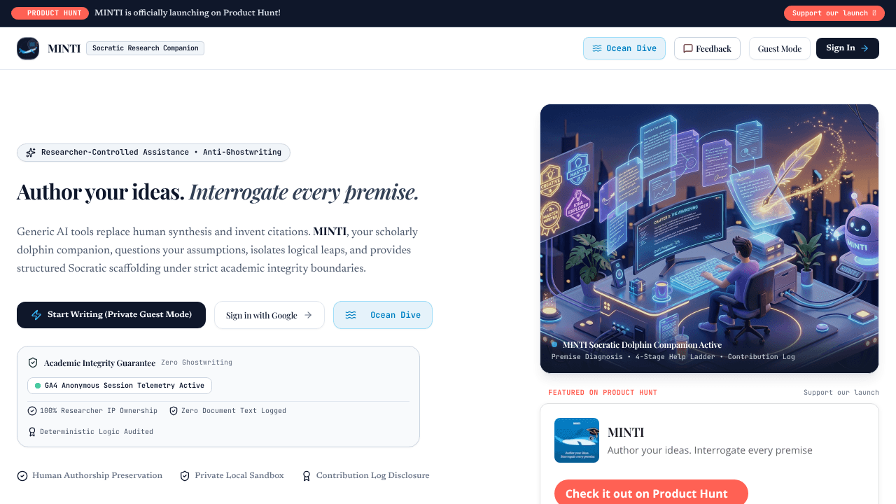 MINTI website screenshot