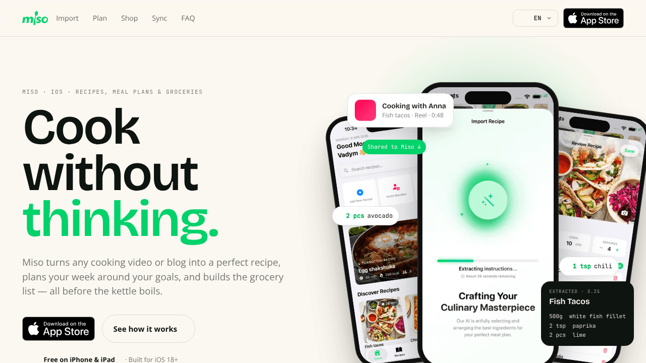 Miso website screenshot