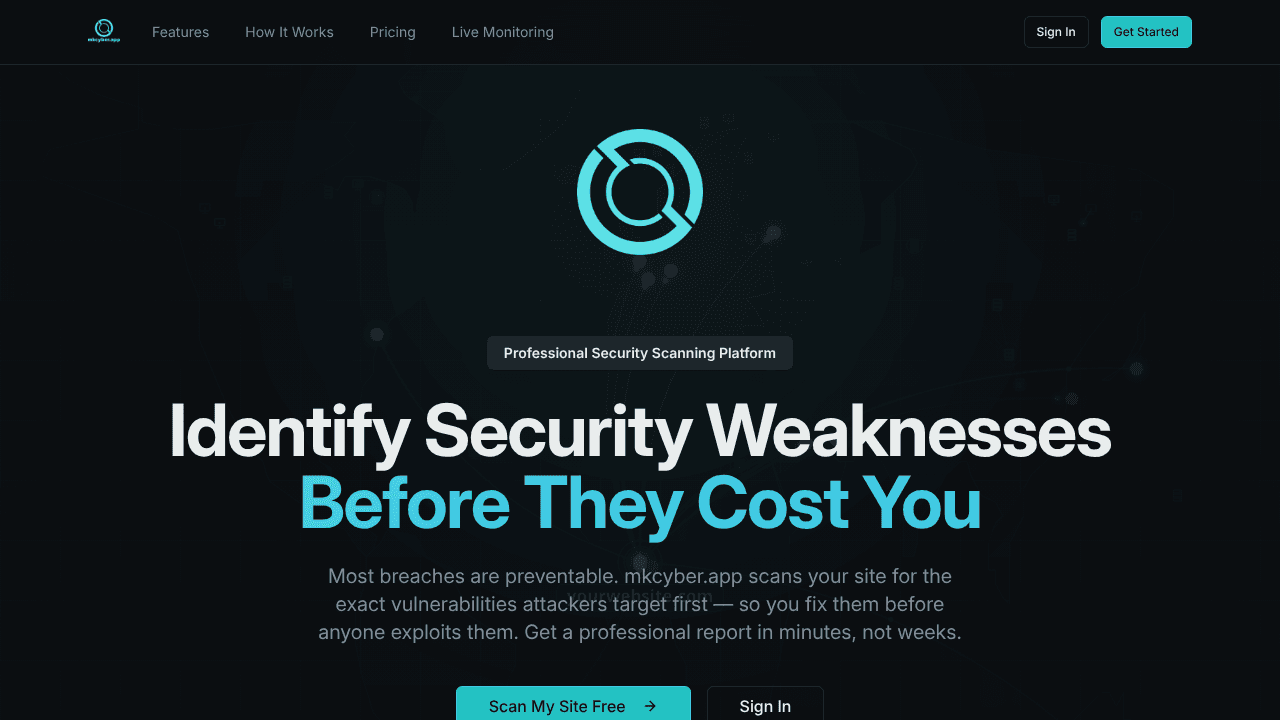 mkcyber.app website screenshot