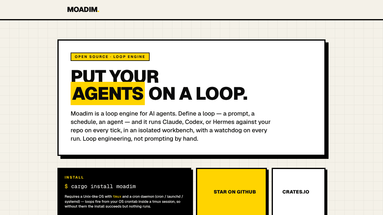 Moadim website screenshot