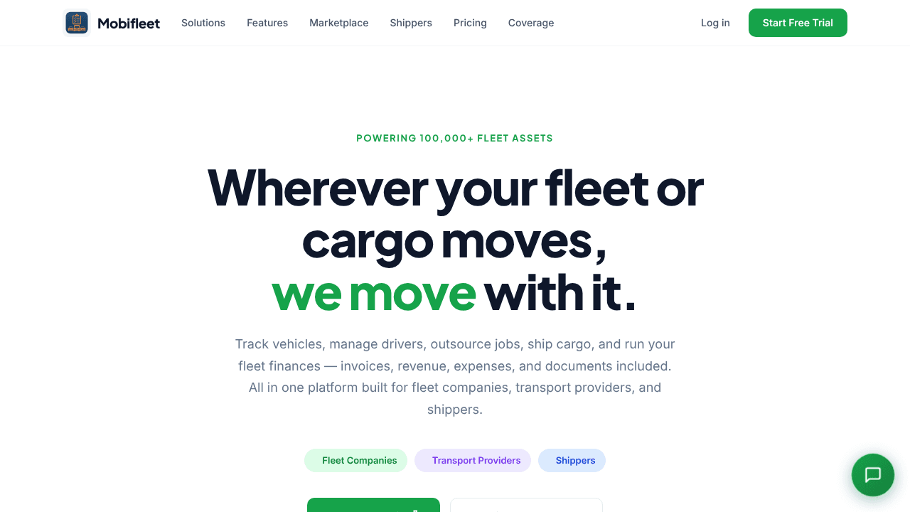 MobiFleet website screenshot