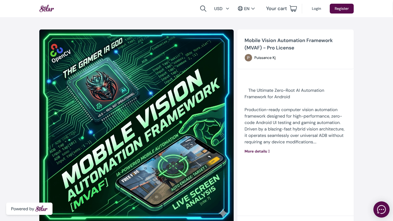 Mobile Vision Automation Framework  website screenshot
