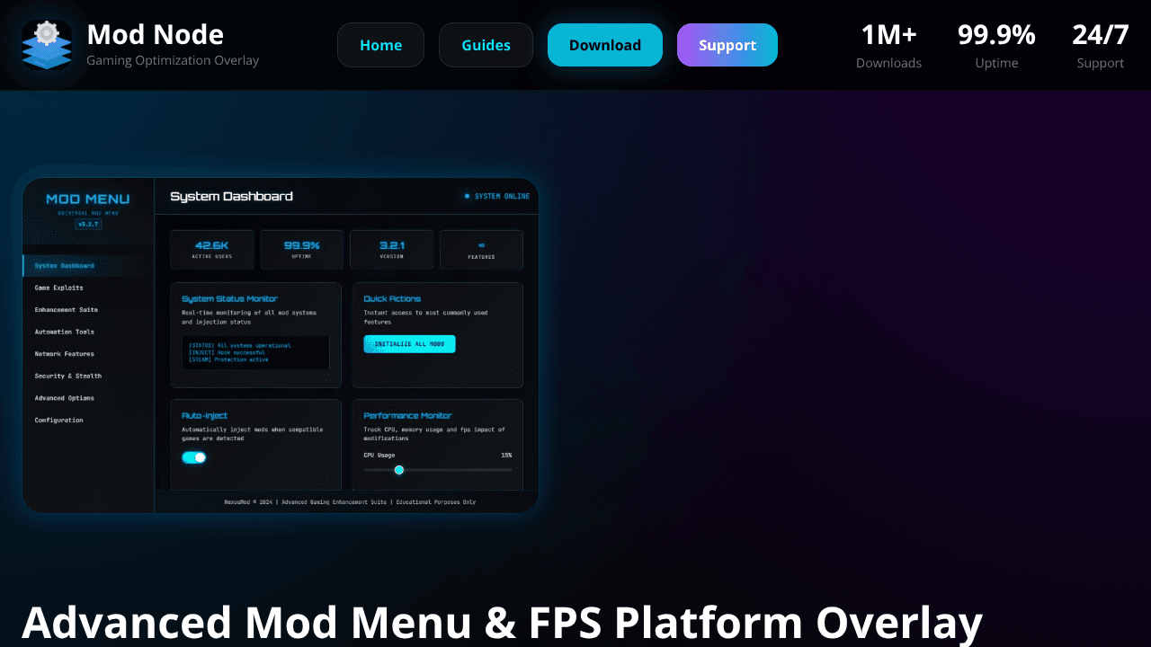 Mod Node website screenshot