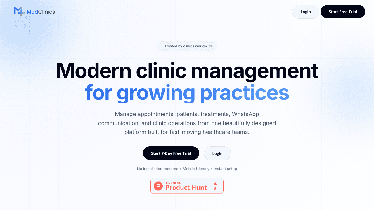 ModClinic website screenshot