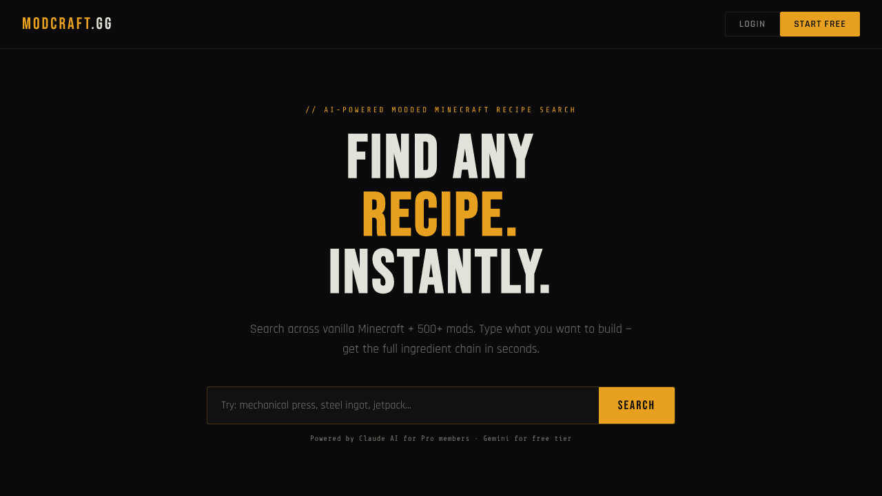 ModCraft.GG  website screenshot