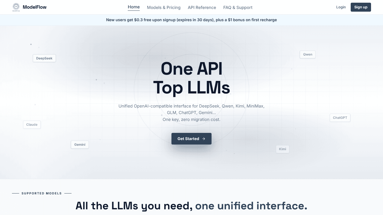ModelFlow website screenshot
