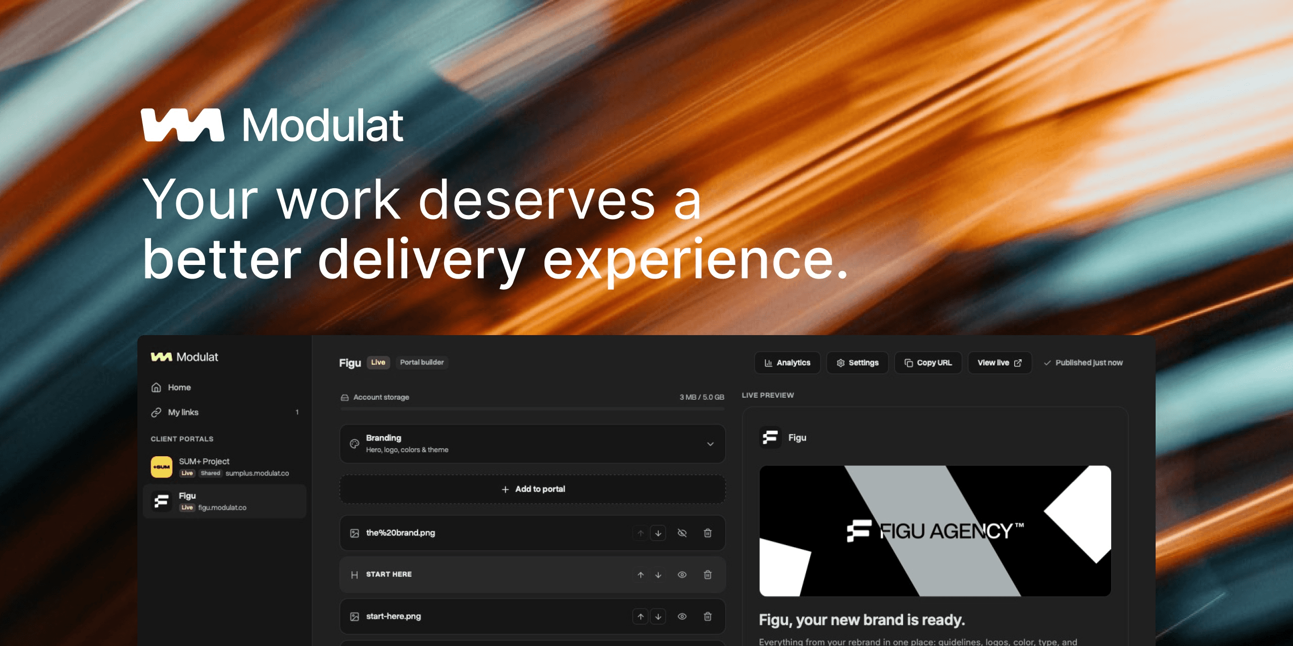 Modulat website screenshot