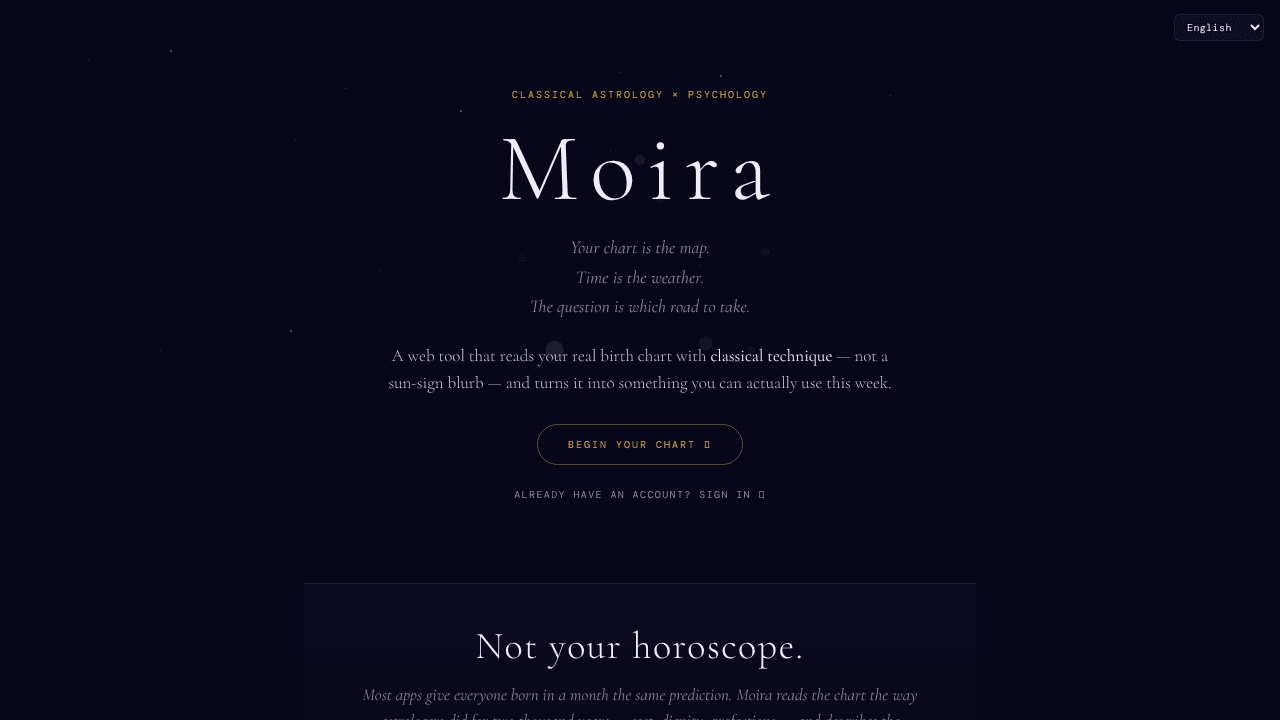 Moira website screenshot