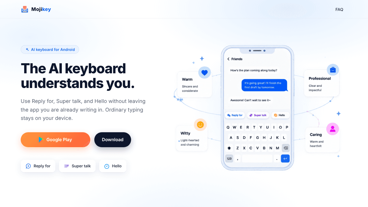Mojikey website screenshot