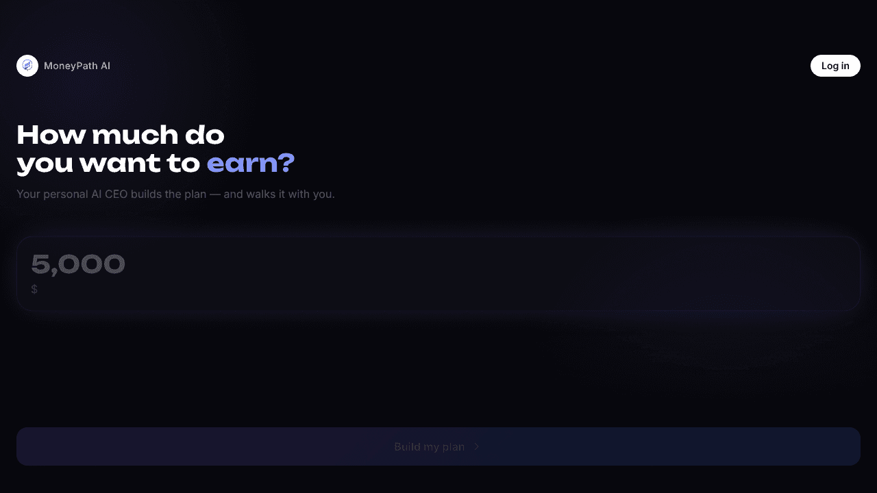 MoneyPath AI website screenshot